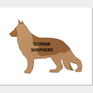 german shepherd liver name silhouette Posters and Art